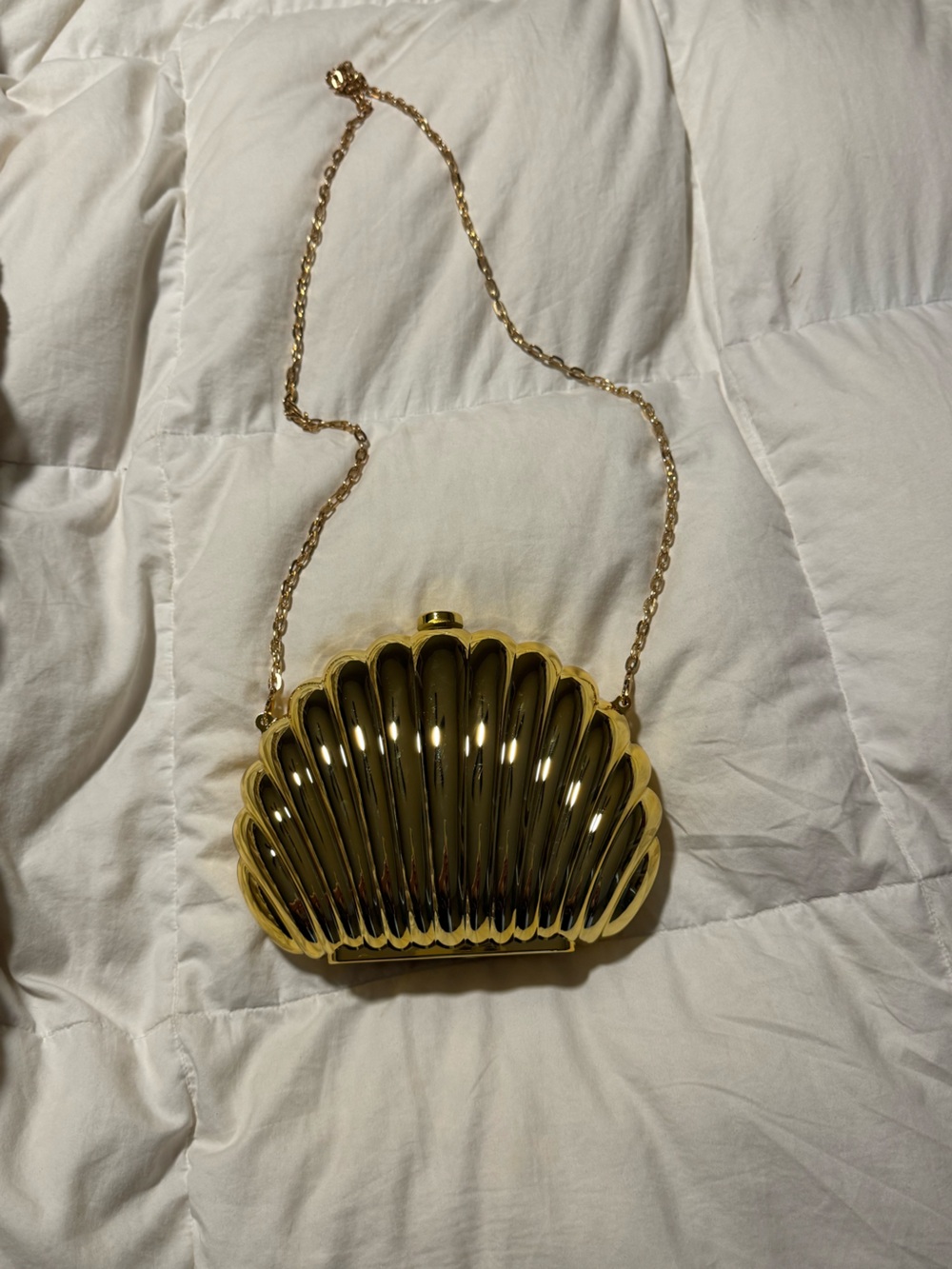 Gold seashell purse